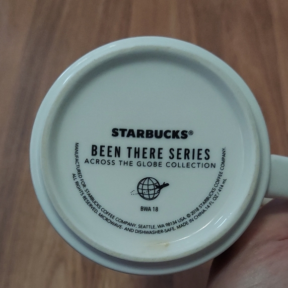 Starbucks Mug with Blue and Green Illustrations. West Virginia - Picture 3 of 3